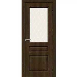 Межкомнатная дверь Скинни-15 Dark Barnwood / White Сrystal купить