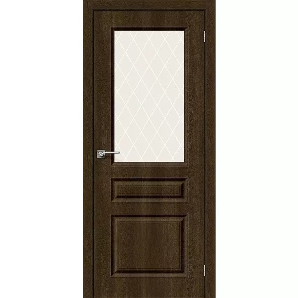 Межкомнатная дверь Скинни-15 Dark Barnwood / White Сrystal купить